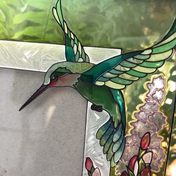 Glass picture frame with flowers 🌸 and bird - Picture 5 of 5